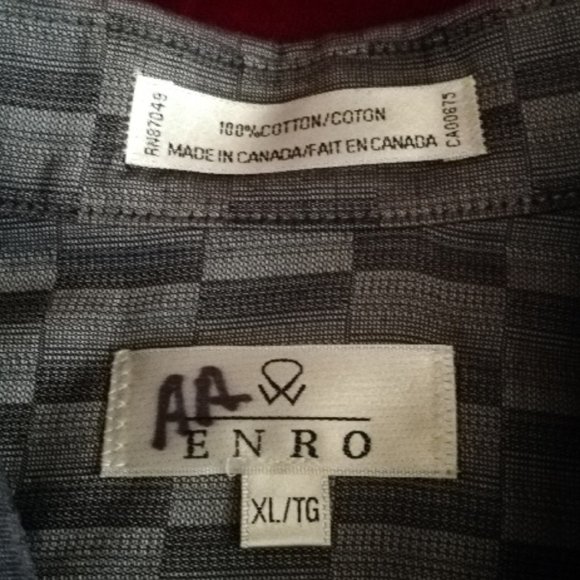 Enro Grey Geometric Print Sport Shirt - Size XL - Picture 5 of 6